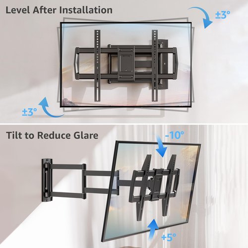 MOUNTUP 37.9" Long Arm TV Wall Mount for Most 42-75 Inch TVs, Full Motion Corner Wall Mount TV Bracket with Extension & Tilt & Swivel Articulating Arm, Max VESA 600x400mm and Up to 99 lbs, MU0047-L