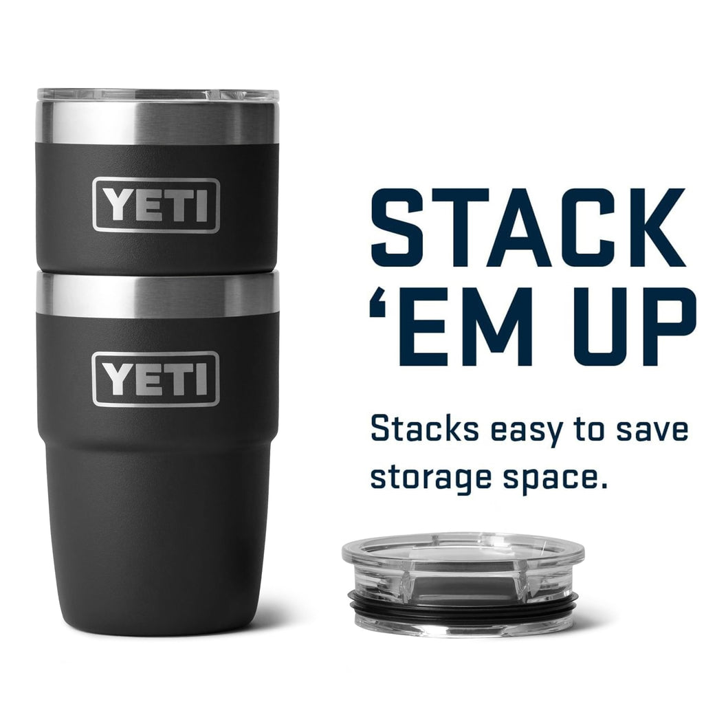 YETI Rambler 8 oz Insulated Coffee Mug with Lid - Stackable Double-Wall Vacuum Insulated Cup - DuraSip Ceramic Lining - Barista-Friendly Design - Stainless Steel - Dishwasher Safe, Cherry Blossom