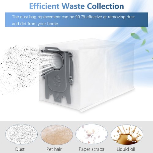14 Pack Replacement Dust Bags for Roborock Qrevo Curv, Q Revo, Q Revo S, Q Revo MaxV, Q Revo Pro, Qrevo Master, S8 MaxV Ultra, S8 Max Ultra, Saros 10/10R Robot Vacuum Cleaner, 2.7L Large Capacity Bags
