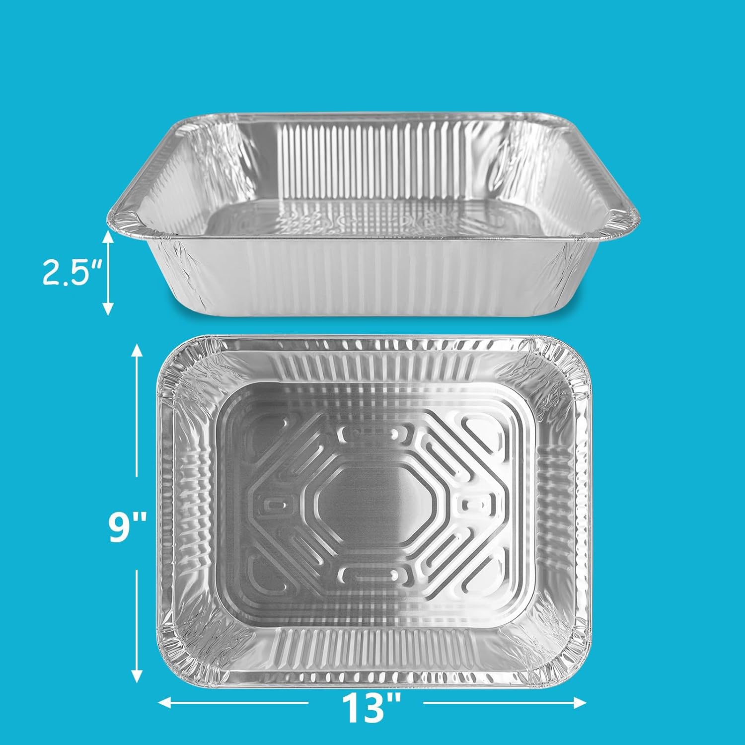 Thickened Aluminum Foil Pans by [Brand Name] - 9x13 Extra Deep Disposable Pans with Lids for Roasting & Baking - 10 Pack