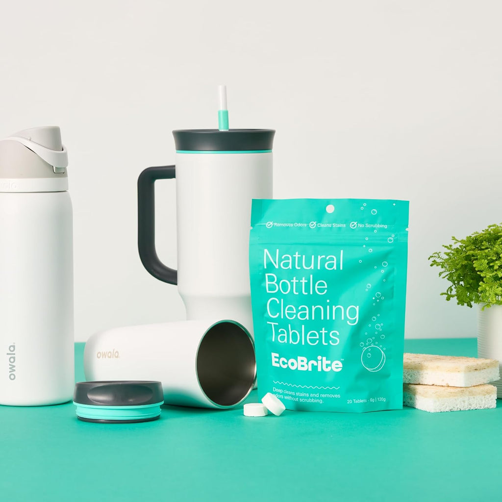 Owala EcoBrite Cleaning Tablets - Powerful Bottle & Coffee Cup Cleaner | 20 Pack, Naturally Sourced Ingredients