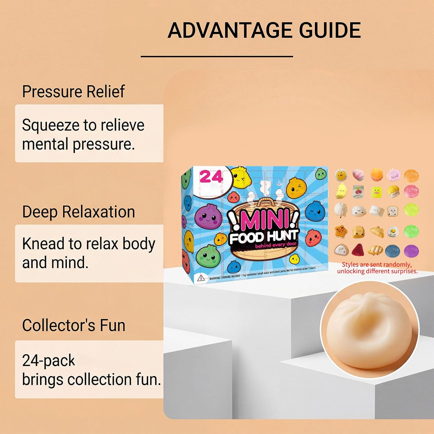 Skiennix Advent Calendar - Anxiety Relief Fidget Toy | Soft Squeeze Decompression Dough for Adults & Teens