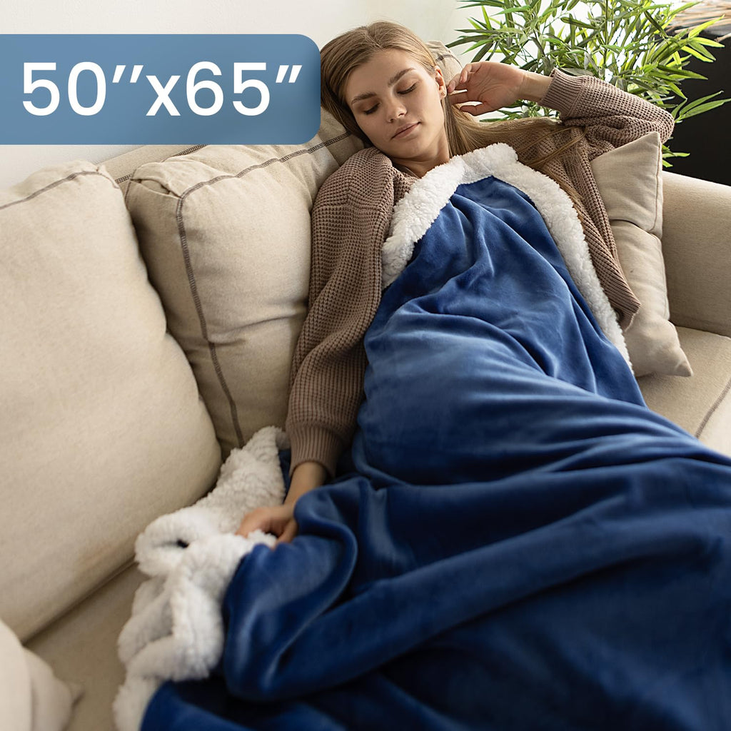 Everlasting Comfort Furry Sherpa Throw Blanket - Soft, Fluffy, Fuzzy, Plush, Thick, Minky Throws