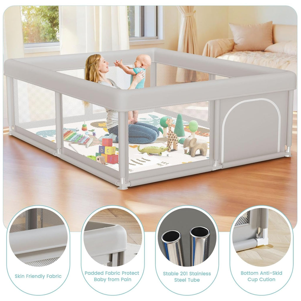 Regine Switzerland Baby Playpen - Sturdy Safety Playpen with Gate | 50x50 Inch Indoor & Outdoor Activity Center