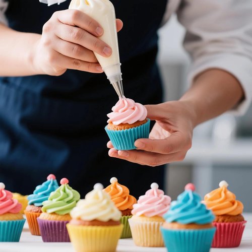HOMIOVE 100-Pack Disposable Pastry Piping Bags - Thick Anti-Burst Tipless Icing Bags for Cupcakes & Cakes