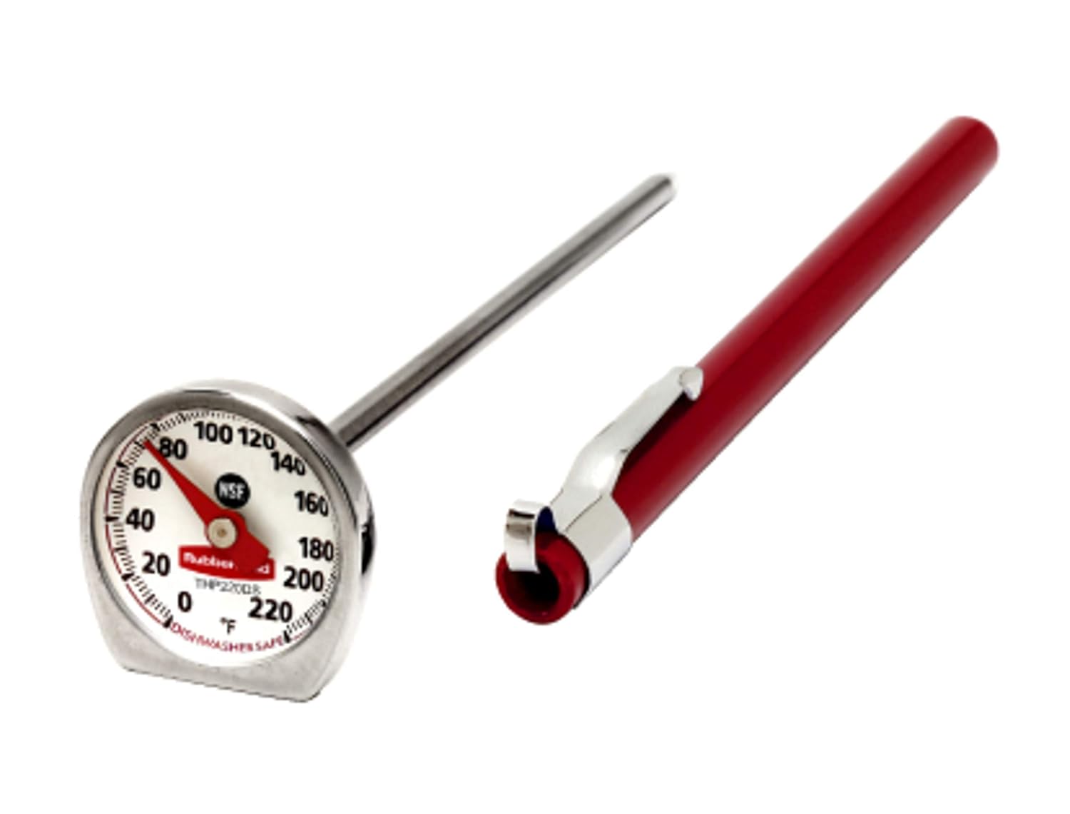 Rubbermaid Commercial Products Instant Read Food Thermometer - Pocket Size, Dishwasher Safe, Red
