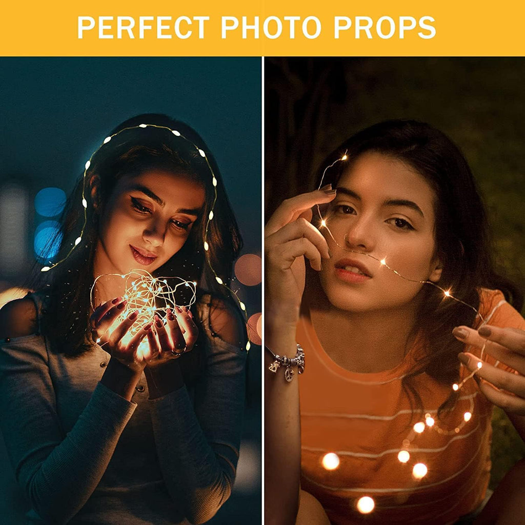 Skiennix 12 Pack Fairy Lights - Battery Operated 7ft Mini String Lights | Warm White Twinkle Lights for Weddings & Parties