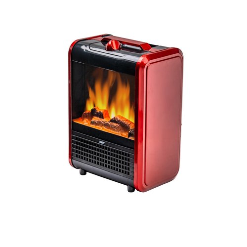 EZ-Heat 1,200-Watt Mini Fireplace Space Heater with Realistic 3D Flame, Stay-Cool Body, Carry Handle, Overheat Sensor, and Safety Tip-Over Switch, MTBNT-12