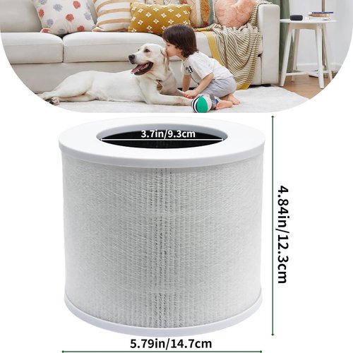 Levoit Replacement Filter - 3-in-1 HEPA & Activated Carbon for Core Mini Air Purifier | Pack of 2