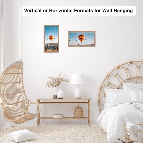 JCJMY 4x8 Picture Frame - Rustic Brown Wall Mounting & Tabletop Display | Shatter Resistant Plexiglass
