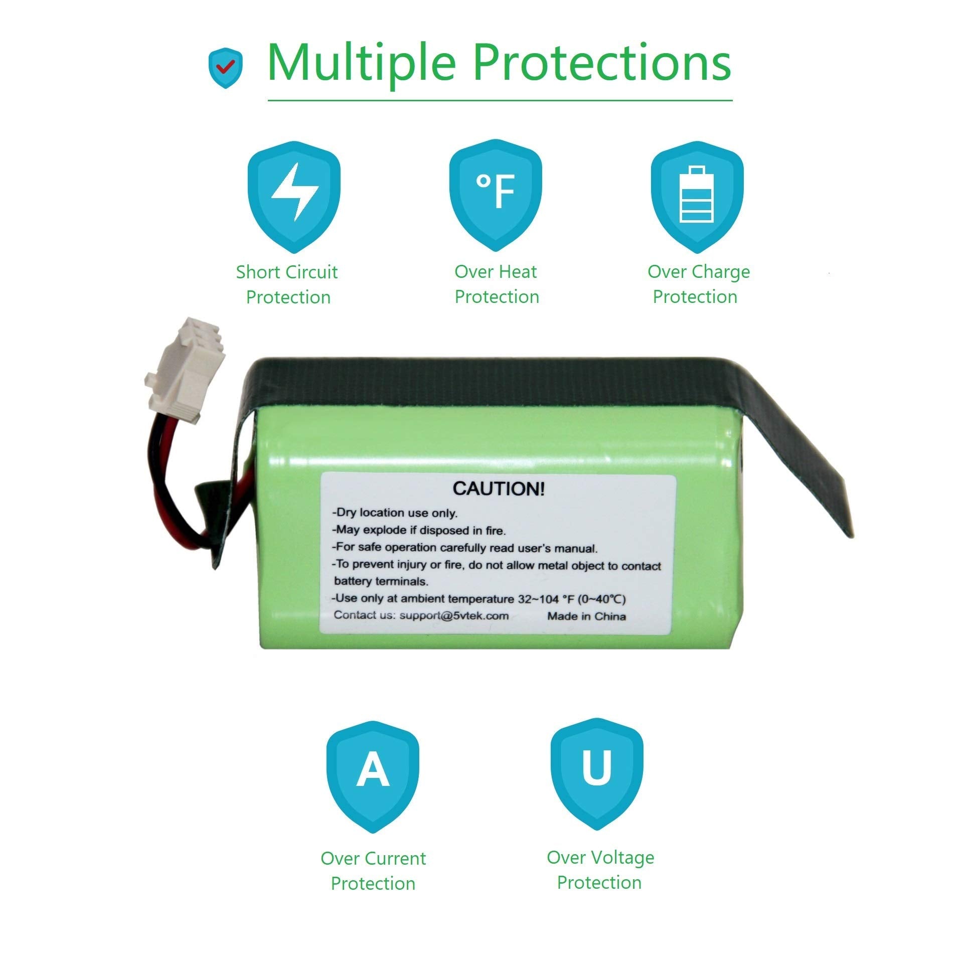 Replacement Battery for Coredy R300, R500+, R550, R580, R650, R3500, R3500S and Amarey A800, A900, Eufy RoboVac 11S, 11S Plus, 11S Max, Ecovacs Deebot N79 DN622 Robot Vacuum Cleaners, 2600mAh, 14.4V