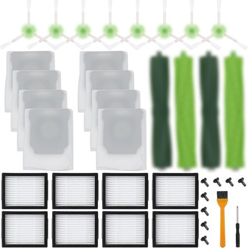 Katerelis 26-Pack Replacement Parts for iRobot E/i/j Series | Multi-Surface Roller Brushes, Filters & Bags