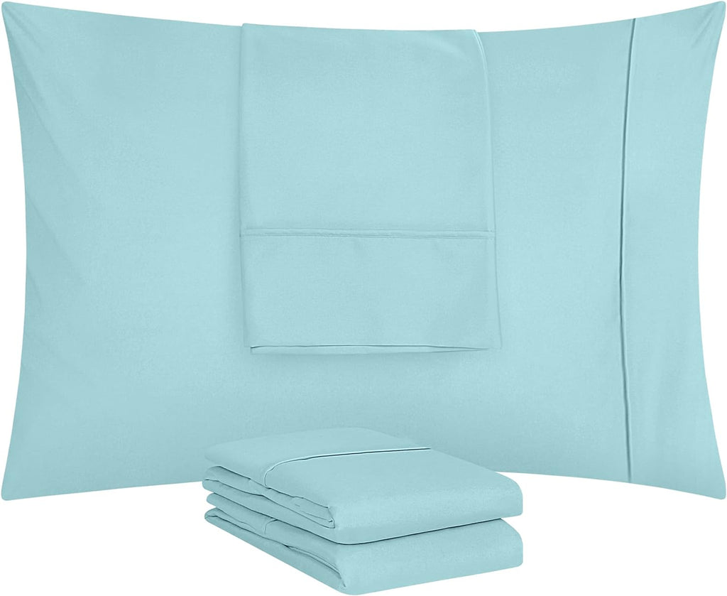 Utopia Bedding King Pillow Cases - 4 Pack - Soft Brushed Microfiber - Fade Resistant | King Size 20 x 40 Inches (Spa Blue)