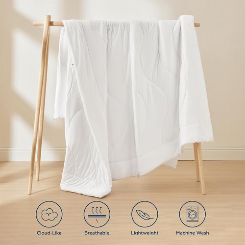 Bedsure Queen Duvet Insert - Ultra Soft Lightweight Down Alternative Comforter | Machine Washable White, 88x88 Inches