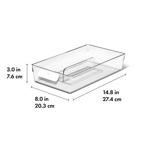 OXO Refrigerator Adjustable Storage Bin, Clear
