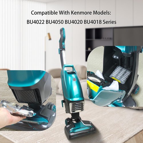 CPAI Replacement Filter Compatible with Kenmore BU4022 BU4050 BU4020 BU4018 Bagless Upright Vacuum (2 Hepa + 4 Foam Filters)