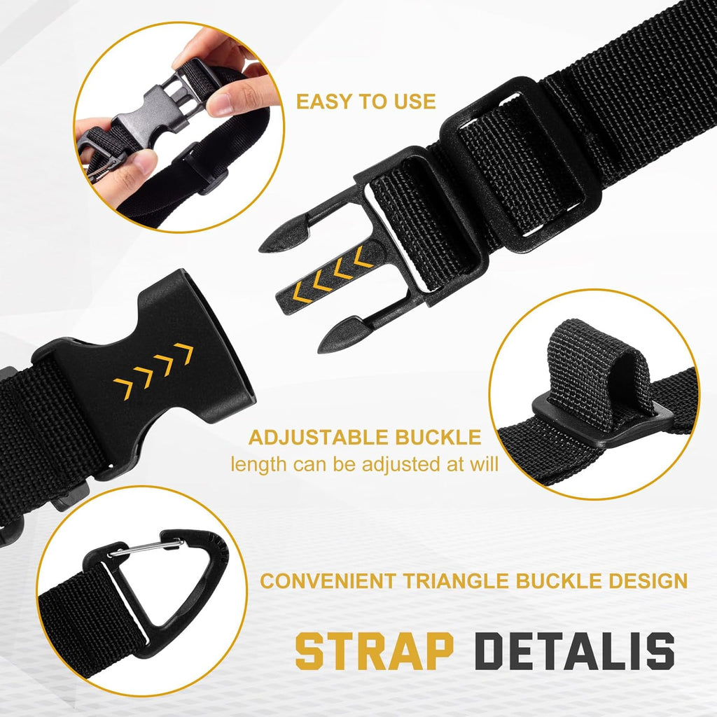Skiennix 17-Inch Adjustable Extension Cord Holder - Heavy-Duty Organizer with Triangle Clips | 6 Pack (Black)