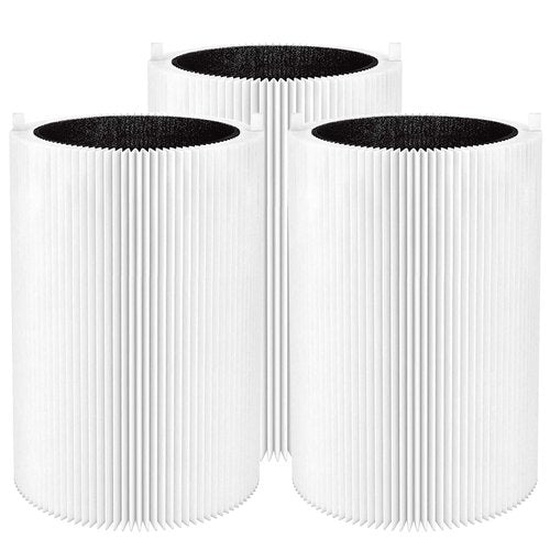ANGELOYANG 3 Pack Blue Pure 411 Filter Replacement Compatible with Blueair Blue Pure 411 Genuine, 411+, 411 Auto and MINI Air Purifiers, Package Include the 3 Particle and 3 Activated Carbon Filter