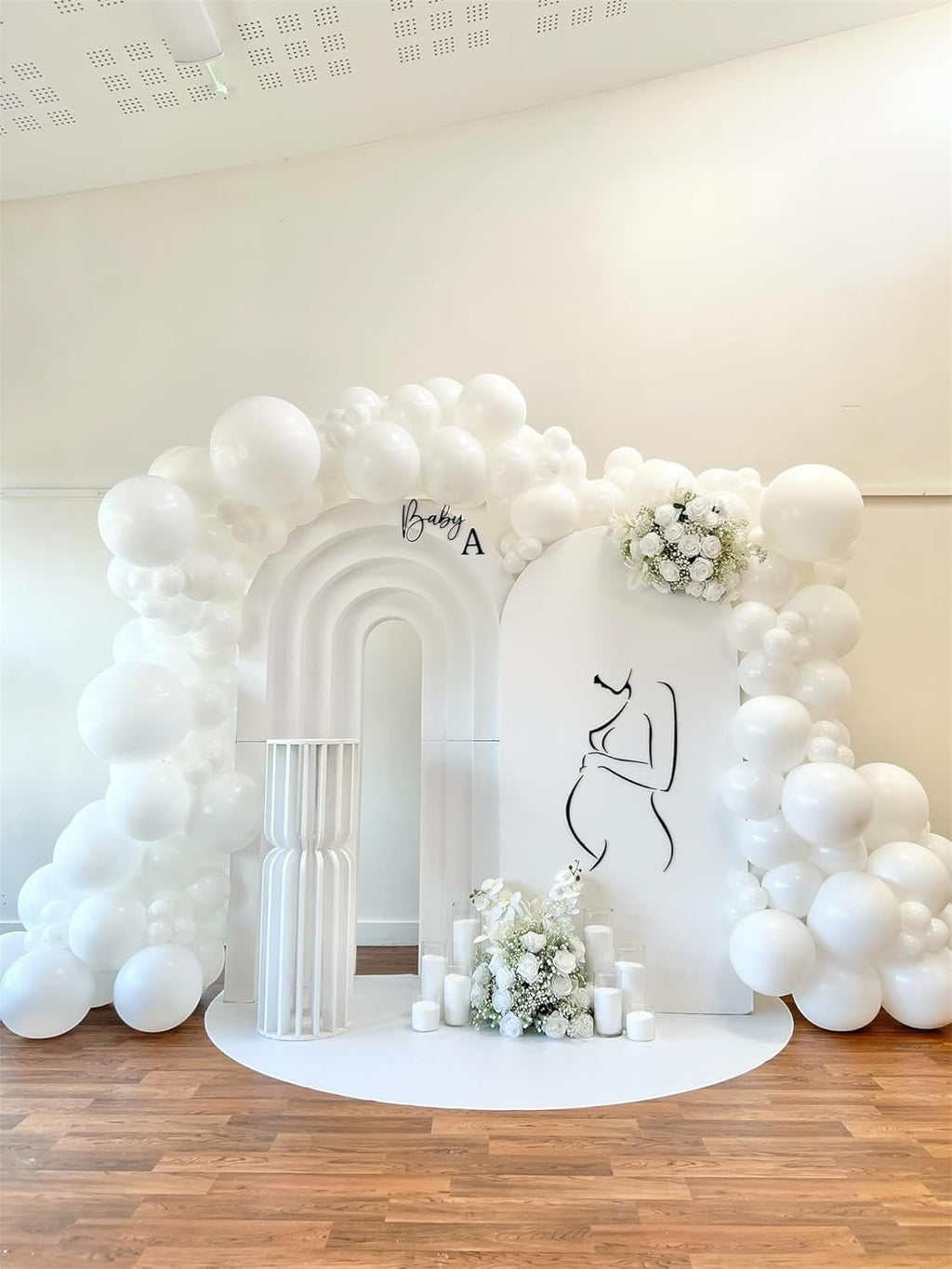 White Latex Balloons - 55 Pack of 12-Inch Balloons with Ribbon for Birthday, Graduation & Wedding Decor