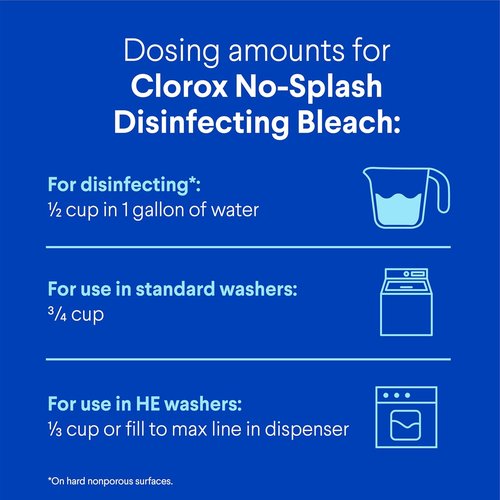 Clorox No Splash Bleach - 77 Ounces | Safe, Easy-To-Use Formula for Effective Cleaning