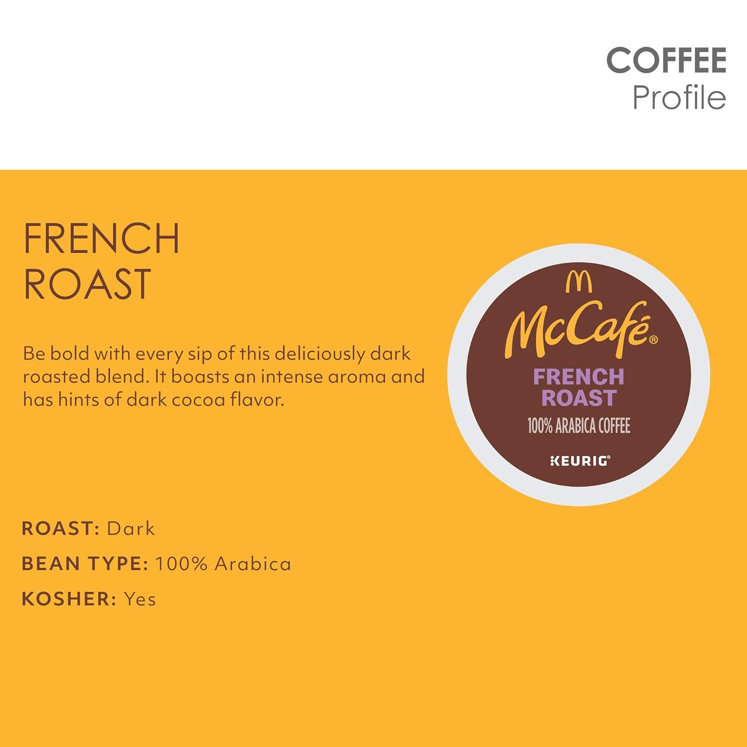 McCafe French Roast Coffee K-Cup Pods - Dark Roast, 96 Count (4 Packs of 24) for Keurig