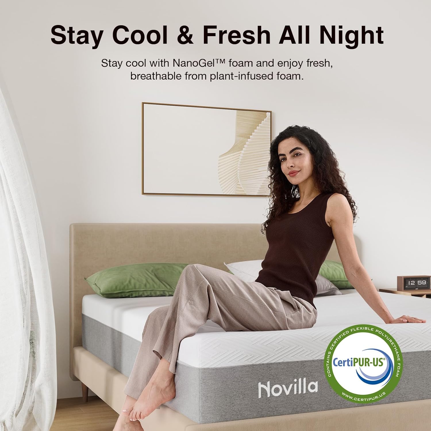 Novilla Twin XL Mattress - 10 Inch Gel Memory Foam for Cool Comfort & Pressure Relief | Medium Plush