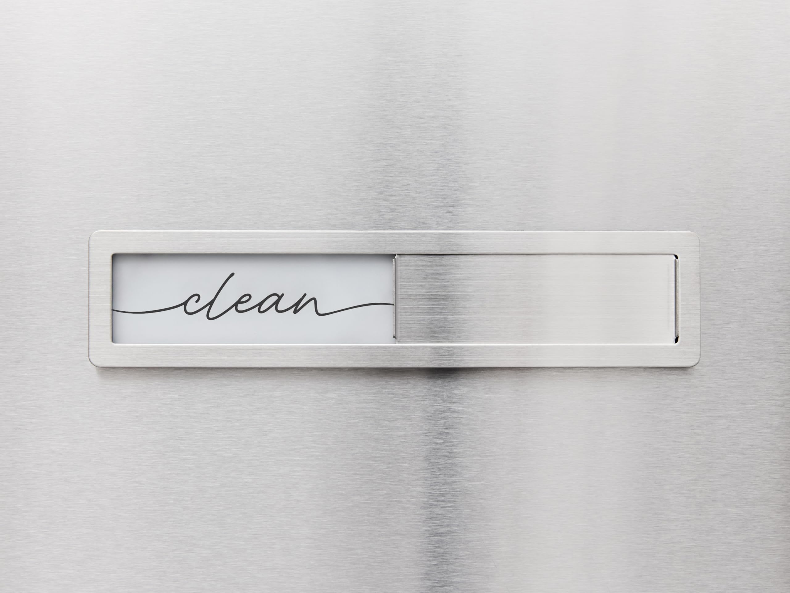 Stainless Steel Clean Dirty Magnet for Dishwasher, Black & White Script Dishwasher Magnet Clean Dirty Sign, Premium Clean/Dirty Dish Washer Magnets with Protective Backing, Rustic Kitchen Dish Sign