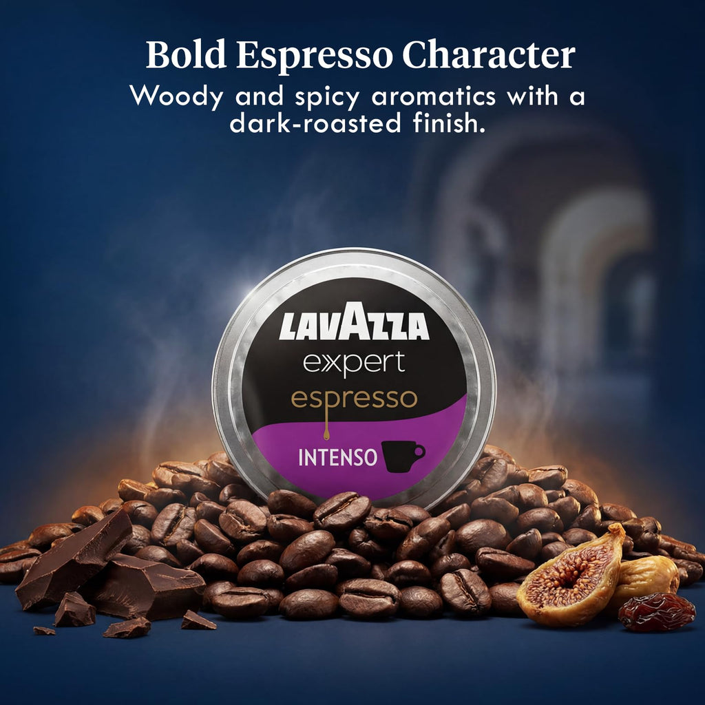 Lavazza Expert Espresso Intenso Capsules – 72 Count – Dark Roast Coffee Pods with Arabica & Robusta Blend – Bold Flavor & Rich Crema – Compatible with Lavazza Classy Machines