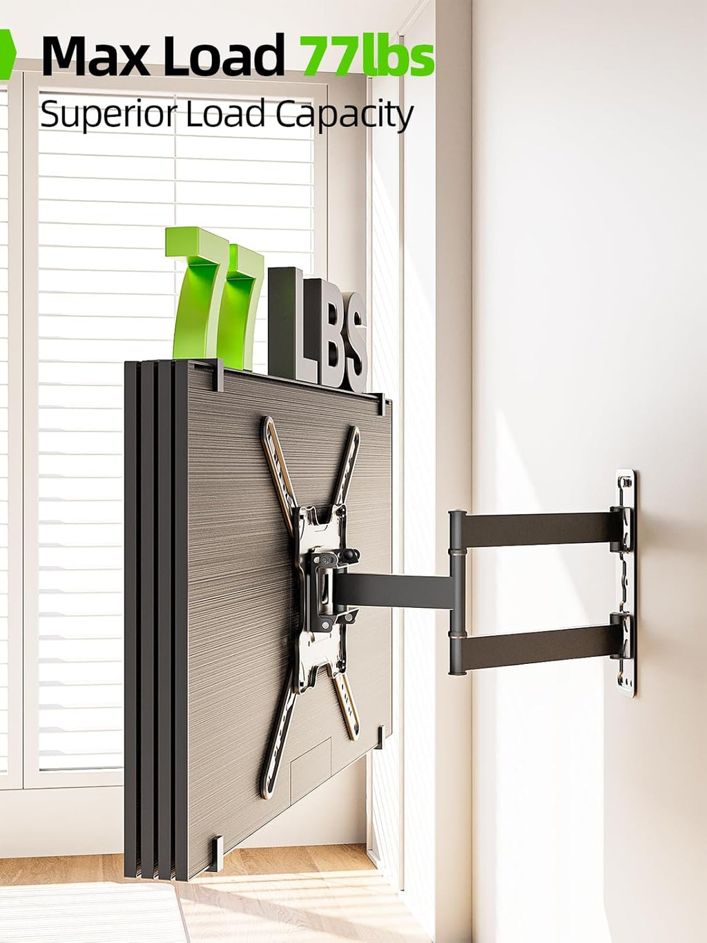 USX Mount TV Wall Mount - Full Motion Bracket for 26-60 Inch TVs, Swivel & Tilt, Max VESA 400x400mm