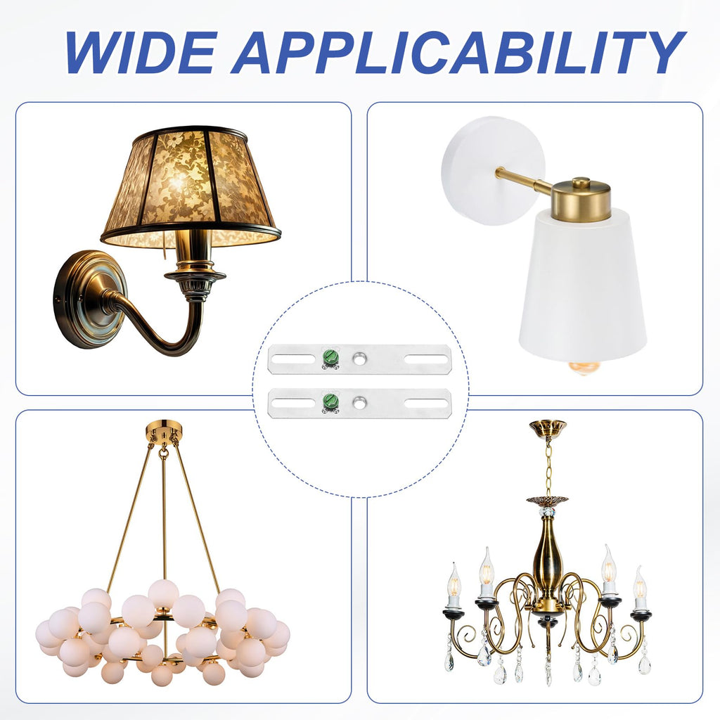 PATIKIL 4" Light Crossbar Kit, 4 Set Universal Light Fixture Mounting Bracket 1/4"-20 Tap Center Hole Ceiling Light Plate Canopy Hardware Set for Chandelier Wall Light, with Screw Pack