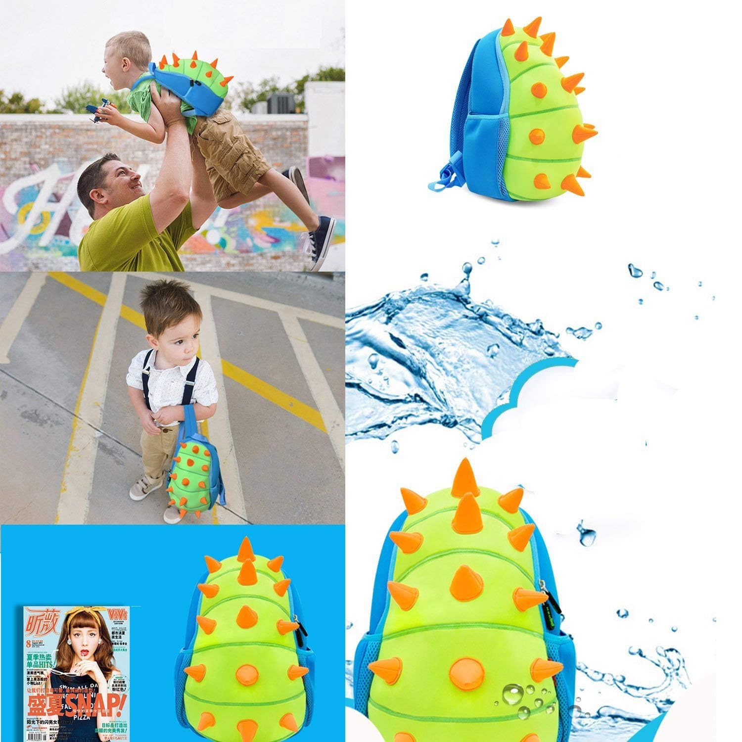 yisibo Kids Dinosaur Backpack Toddler Backpack Waterproof Preschool Travel Schoolbag Backpack for Kindergarten Bookbags Boys Girls 2-7 Years