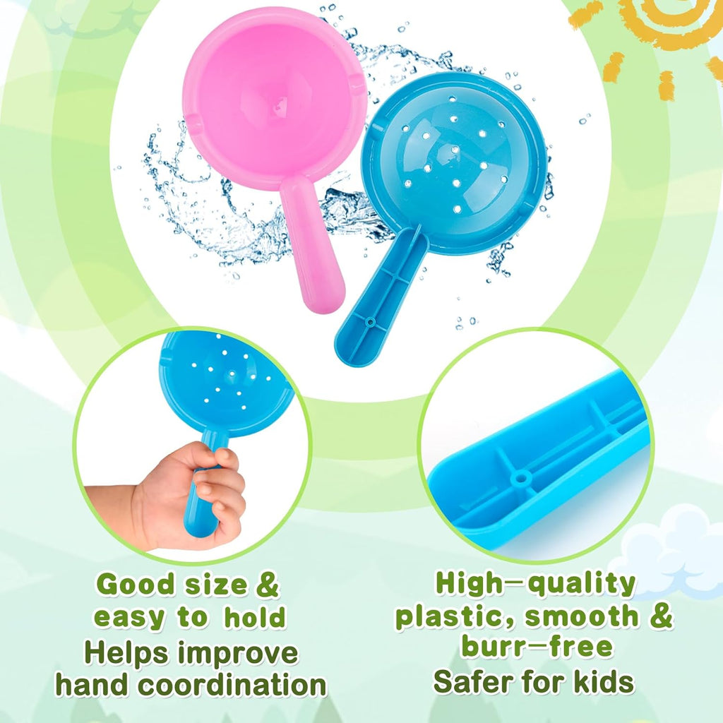 Skiennix Bath Toys for Toddlers 1-3 Years - Easy to Clean Mold-Free Water Toys | 3 Pack (Yellow)