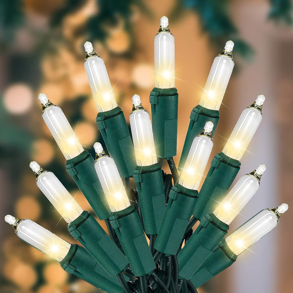Yiaht Christmas Lights - 20Ft 100 Count Mini Waterproof Incandescent Bulbs | Green Wire for Indoor/Outdoor Decor