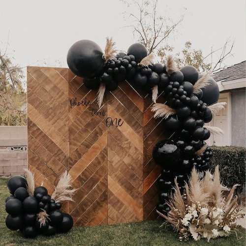 Awenztech Black Balloons - 12 Inch Latex Party Balloons | 50 Pack for Graduation & Halloween Decor