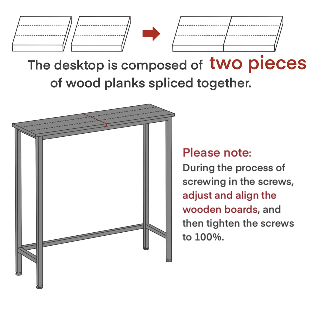 Mordchil HF Narrow Console Table, 29.5" Small Entryway Table, Thin Hallway Tables, Slim Sofa Side Tables for Hallway, Living Room, Bedroom, Foyer, Wood-Grained Black
