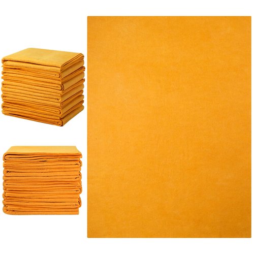 SEEWEY 10 Pack Shammy Cloths Absorbent Cleaning Towels for Car Drying German Shammy Cloths Bulk Machine Washable Reusable Multi Purpose Orange Chamois Towels Anti Scratch for Home Cars Pet Wash