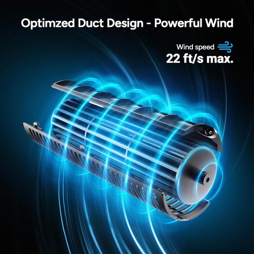 Dr.Prepare Tower Fan - 28 dB Quiet Bladeless Design | 3 Speeds & 80° Oscillation | 16 Inch Portable Fan for Home & Office - Black
