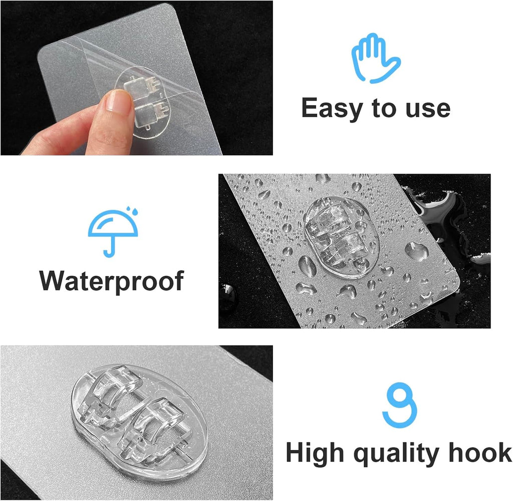 Skiennix Shower Caddy Adhesive Hooks - Strong Waterproof Replacement for Organizers | 14 Pcs Mix