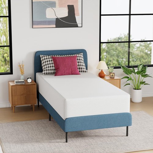 FDW 12-Inch Twin XL Mattress - Medium Firm Gel Memory Foam | White Bed in a Box | CertiPUR-US Certified, Pressure Relief & Cooling Ventilation