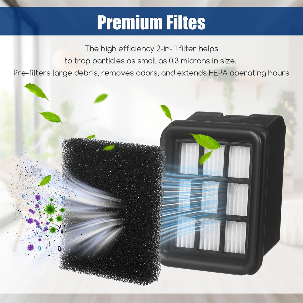 Replacement Brush Roller Filter Set For Bissell HF3 3649A Vacuum Hepa Filters Compatible with Bissell HF3 Crosswave Vacuum Cleaner 2 Multi-Surface Brush Roller 2 Hepa Filter