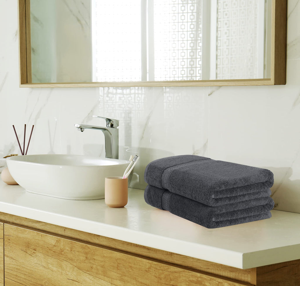 Utopia Towels 8 Piece Luxury Towel Set – Majestic Plush, Super Absorbent & Quicker-to-Dry, Thick 100% Ring Spun Cotton Towels for Bathroom, Spa & Hotel – 2 Bath, 2 Hand, 4 Washcloths, Grey