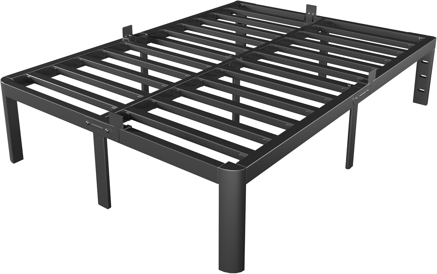 Skiennix Full Size Bed Frame - Heavy Duty 14 Inch Metal Design with No Box Spring Needed | Noiseless & Easy Assembly, Black