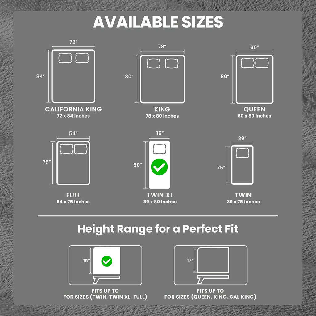 Utopia Bedding Twin XL Mattress Protector - Waterproof Terry Cover with Deep Pockets | Soft & Breathable Gray