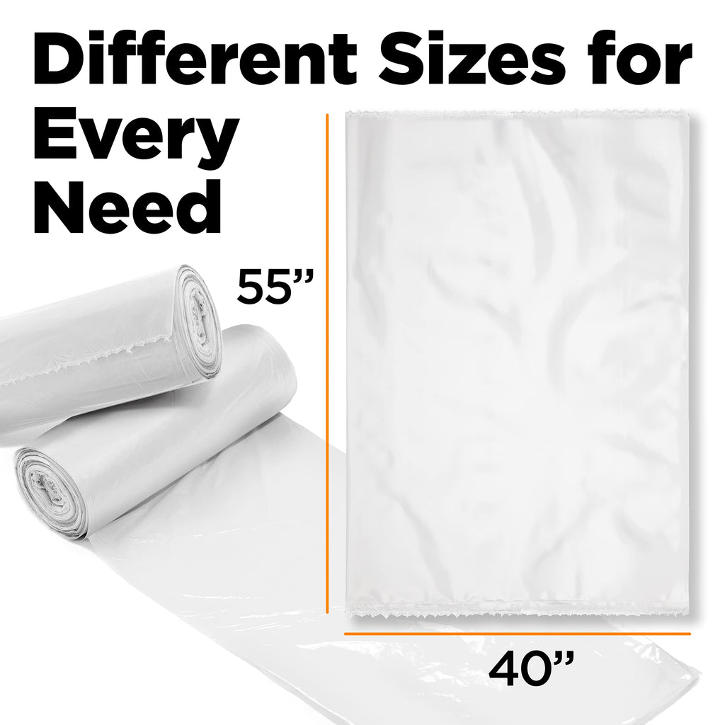 ToughBag 55 Gallon Clear Trash Bags (150 COUNT) – Large Clear Trash Bags 55-60 Gallon Heavy Duty Can Liners - Made in USA
