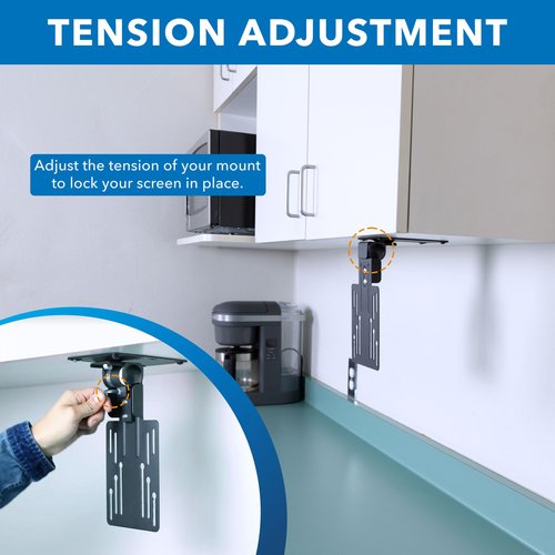 Mount-It! Compact Folding Ceiling TV Mount | Flip Down and Under Cabinet TV Bracket for Small Screens Up to 24 Inches | 90° Tilt and 360° Swivel | VESA 50x50, 75x75, 100x100 | Max 18 lbs
