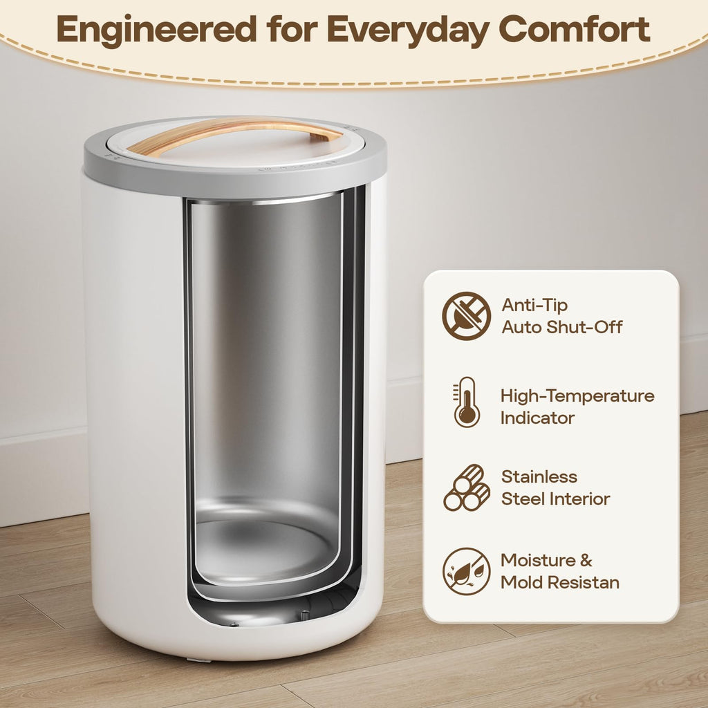 VIPBATH 20L Luxury Towel Warmer Gift-Ready Box, Dual Heat, 30/60/90 Min Presets, Stainless Steel Interior, Tip-Over Auto Shut-Off, Includes 12 Fragrance Discs, Perfect Spa Gift for Home & Bathroom