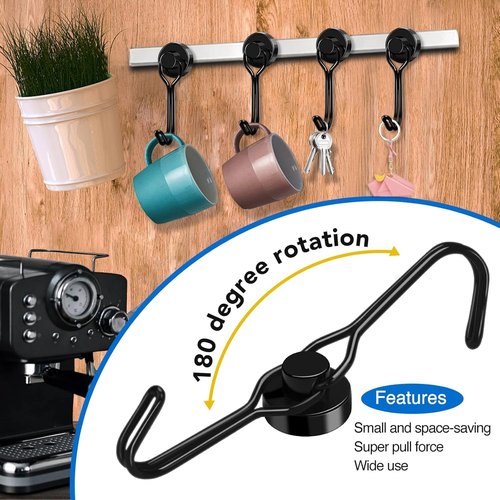 LOVIMAG Magnetic Hooks - Heavy Duty 30lbs+ Strength for Kitchen, Classroom & Home | 6 Pack