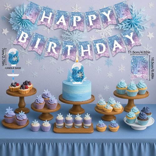 Birthday Decorations for Girls - 8th Birthday Party Supplies with Balloons, Crown & Banner