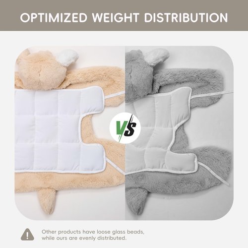 L'AGRATY Weighted Lap Pad for Kids 5 lbs, Sensory Needs Weighted Stuffed Animals Lap Blanket Soft Plush Hugging Sensory for Kids Teen Adults Removable Washable Cover