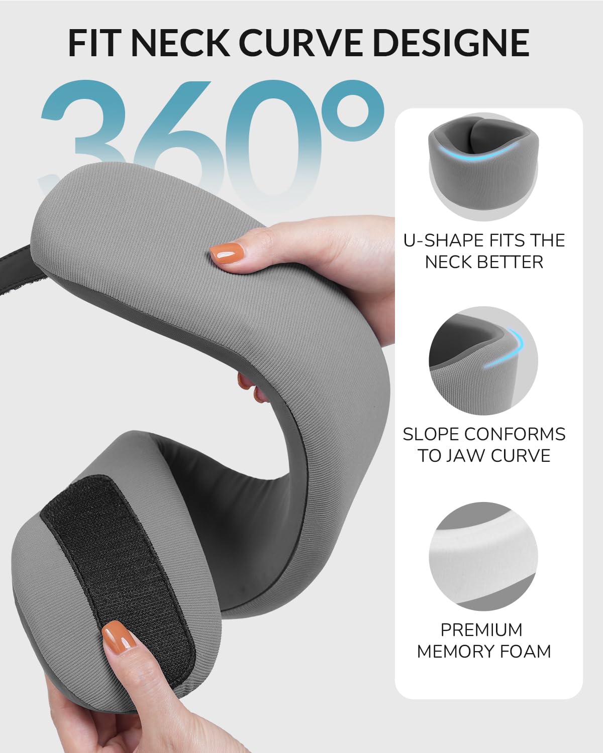 Neck Brace - Memory Foam Neck Brace for Neck Pain and Support, Adjustable Cervical Collar Keep Vertebrae Stable, Relief of Cervical Spine Pressure, Ideal for Travel, Workers & Neck Injury Recovery